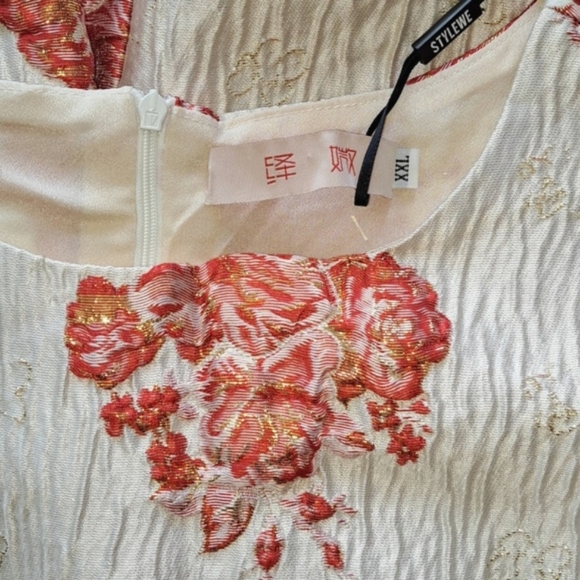 NWT YIMEI Stylewe Mini Sleeveless Red Gold Sparkle Formal Party Aline Glam Dress - Picture 3 of 14